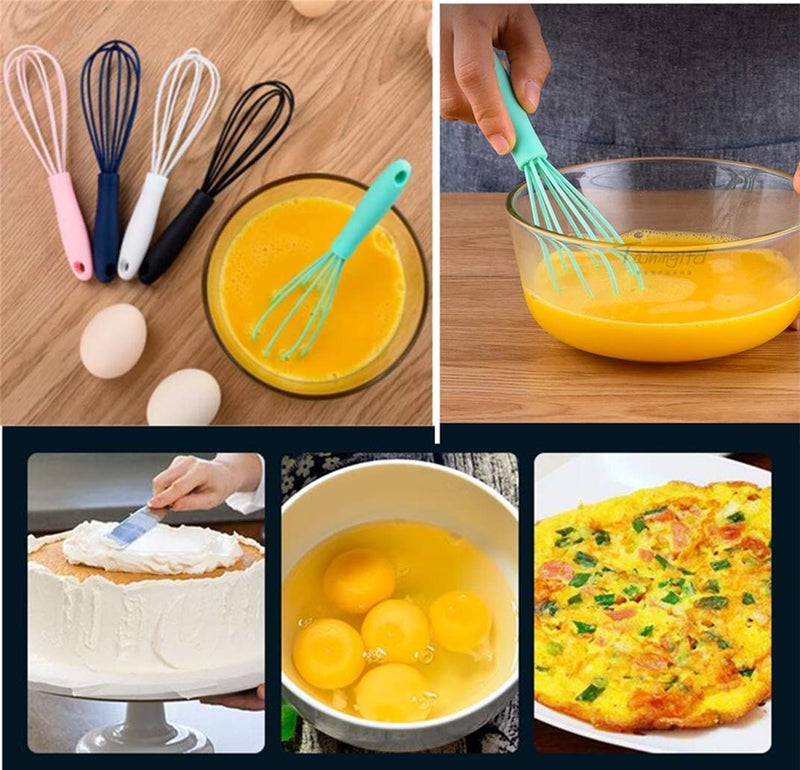 LAPXSNZD Silicone Whisk 5 Pcs Colorful Kitchen Mini Silicone Whisks,Whisk Set Egg Beater for Blending Whisking Beating Stirring Cooking Baking - Image 3